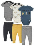 6-Piece Baby Boys Bodysuits & Pants Set F4454