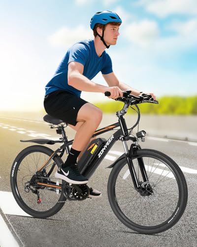 26'' Peak 500W Brushless Motor Ebike, 20MPH 40Miles 360Wh Removable Battery 7-Speed Electric Mountain Bike B71333