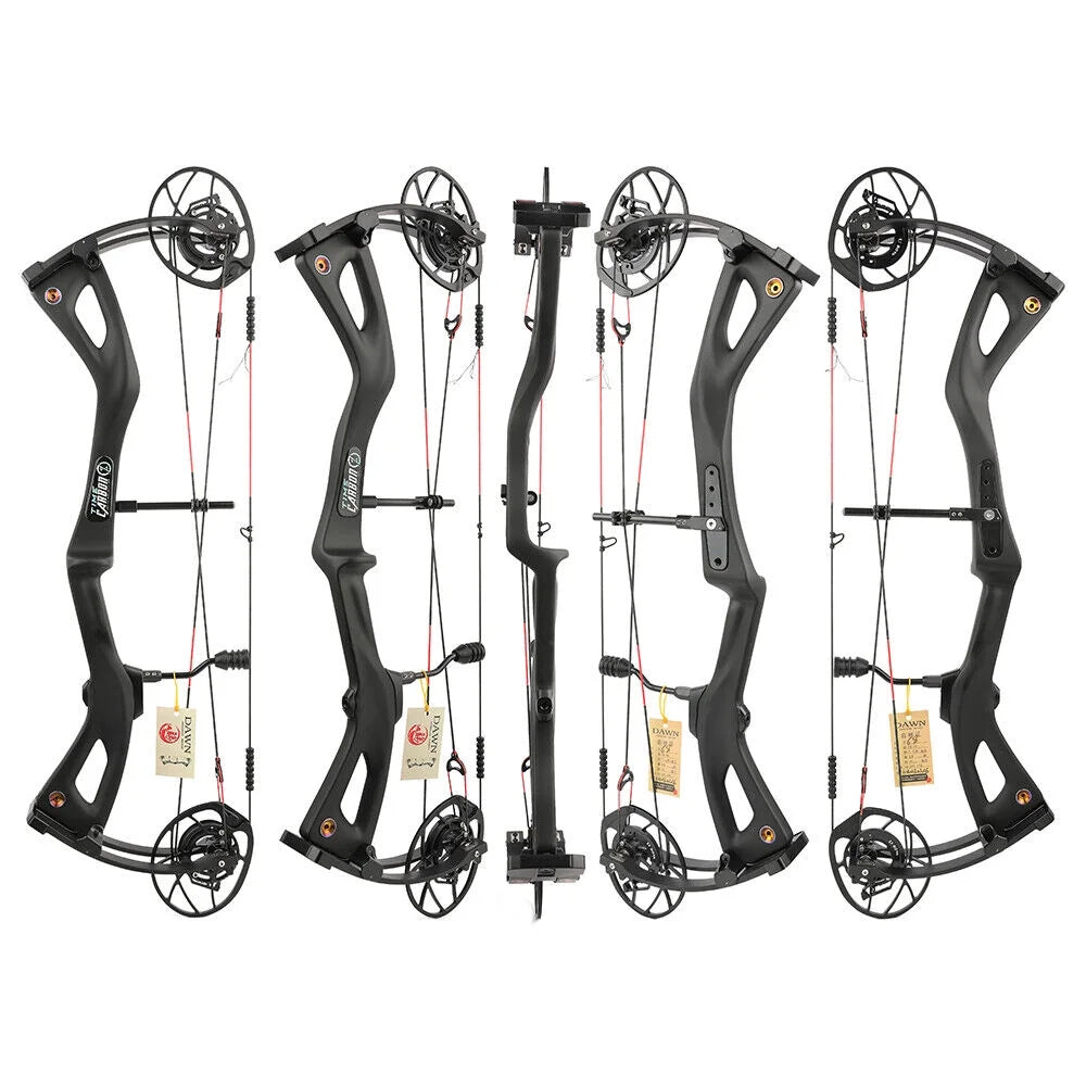 29 Inch Carbon Fiber Compound Bow 0-70lbs Adjustable 345FPS U823536