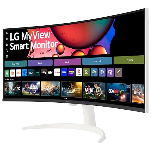 34 inch Smart Curved Monitor QHD 1440p UltraWide Screen White U140