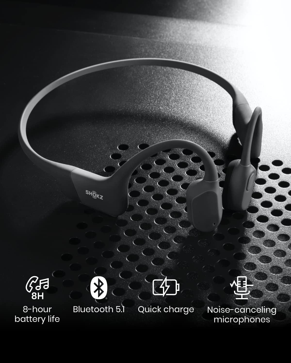 Black Bone Conduction Running Headphones T385
