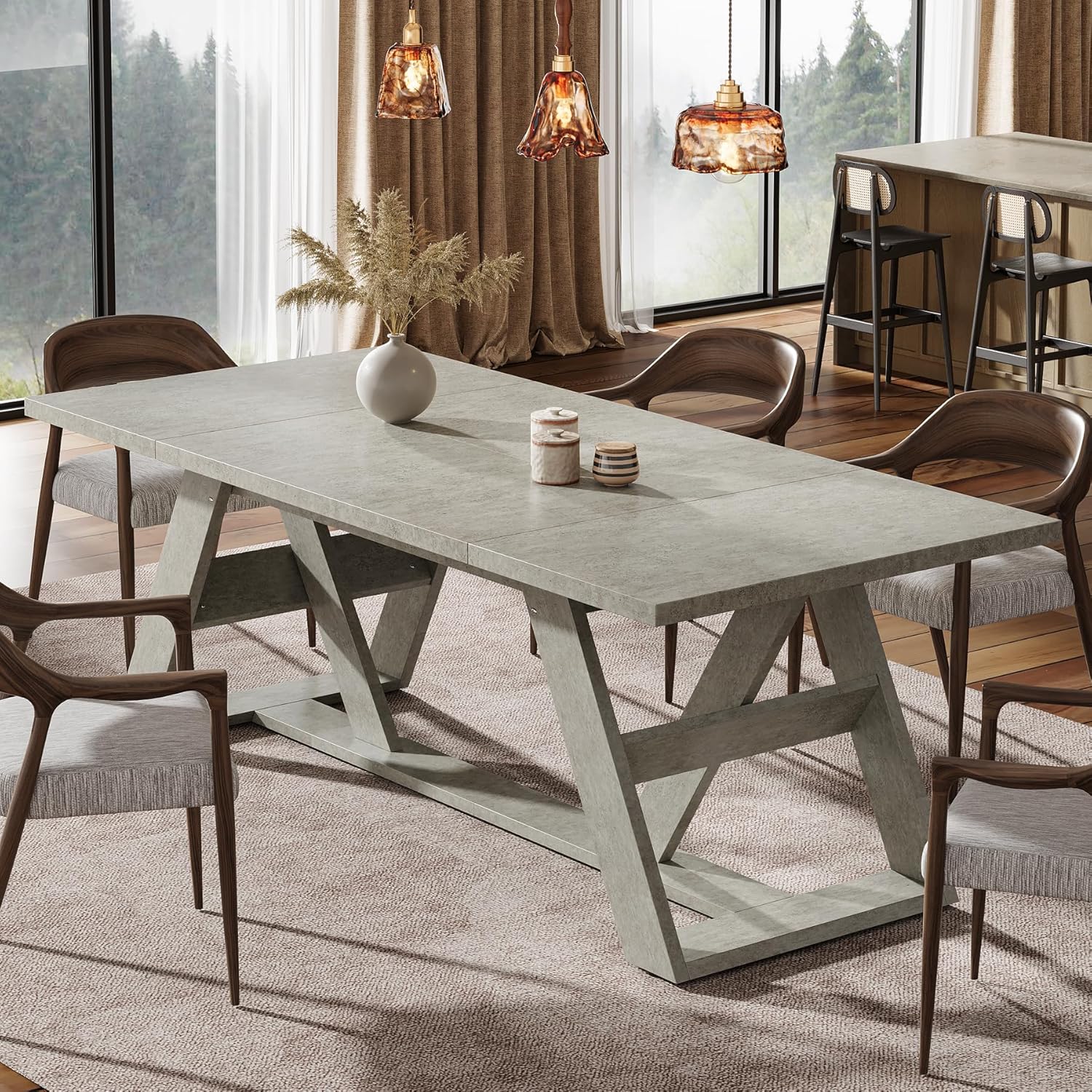 Gray Wood Dining Table R304