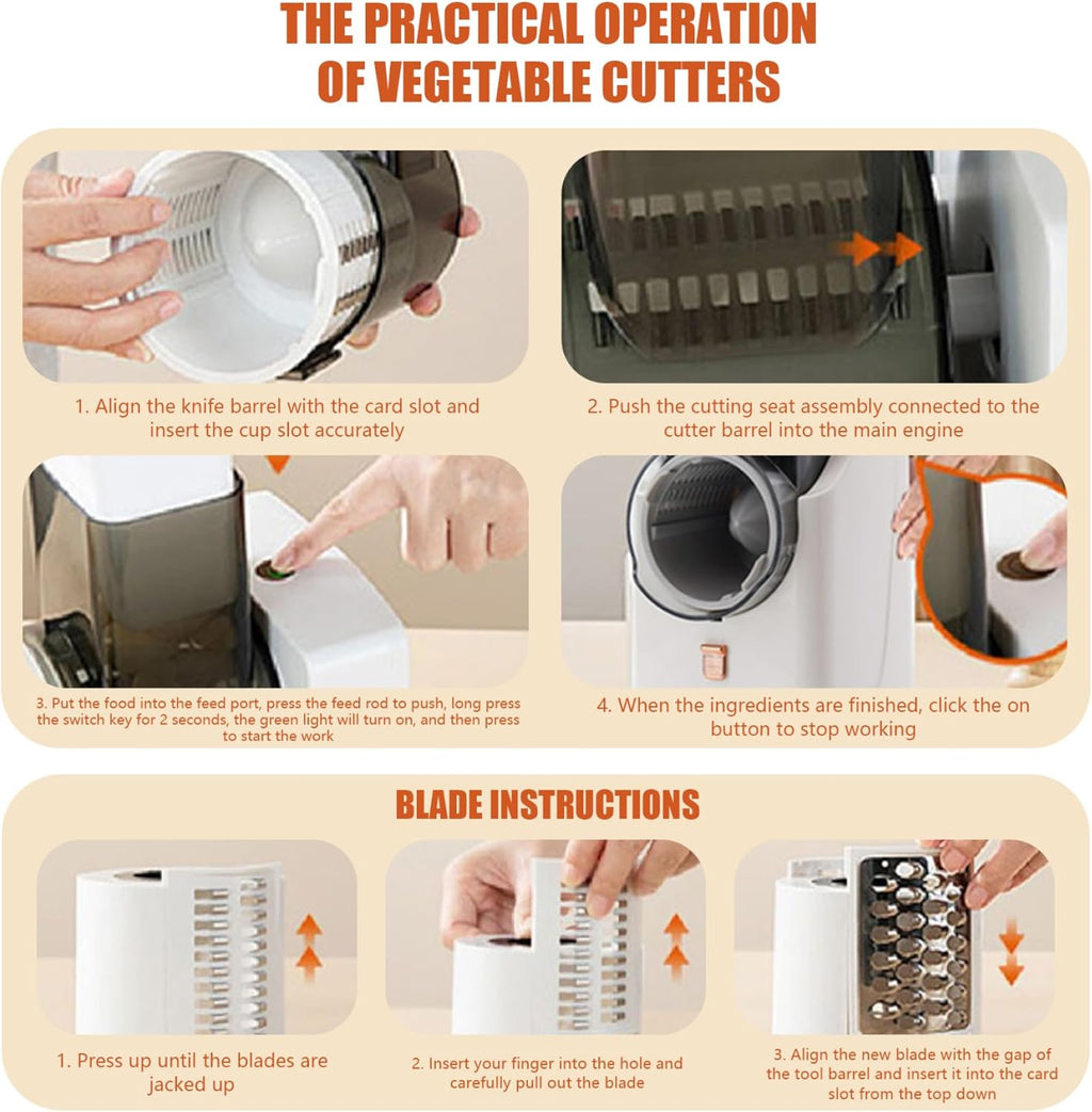 3 in1 Electric Cheese Grater with 6 Blades Z429