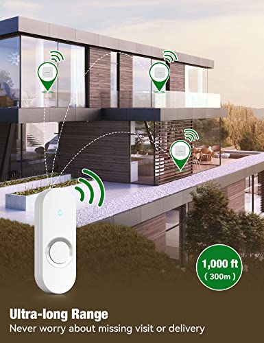 Wireless Doorbell with 2 Buttons & 2 Receivers F460249