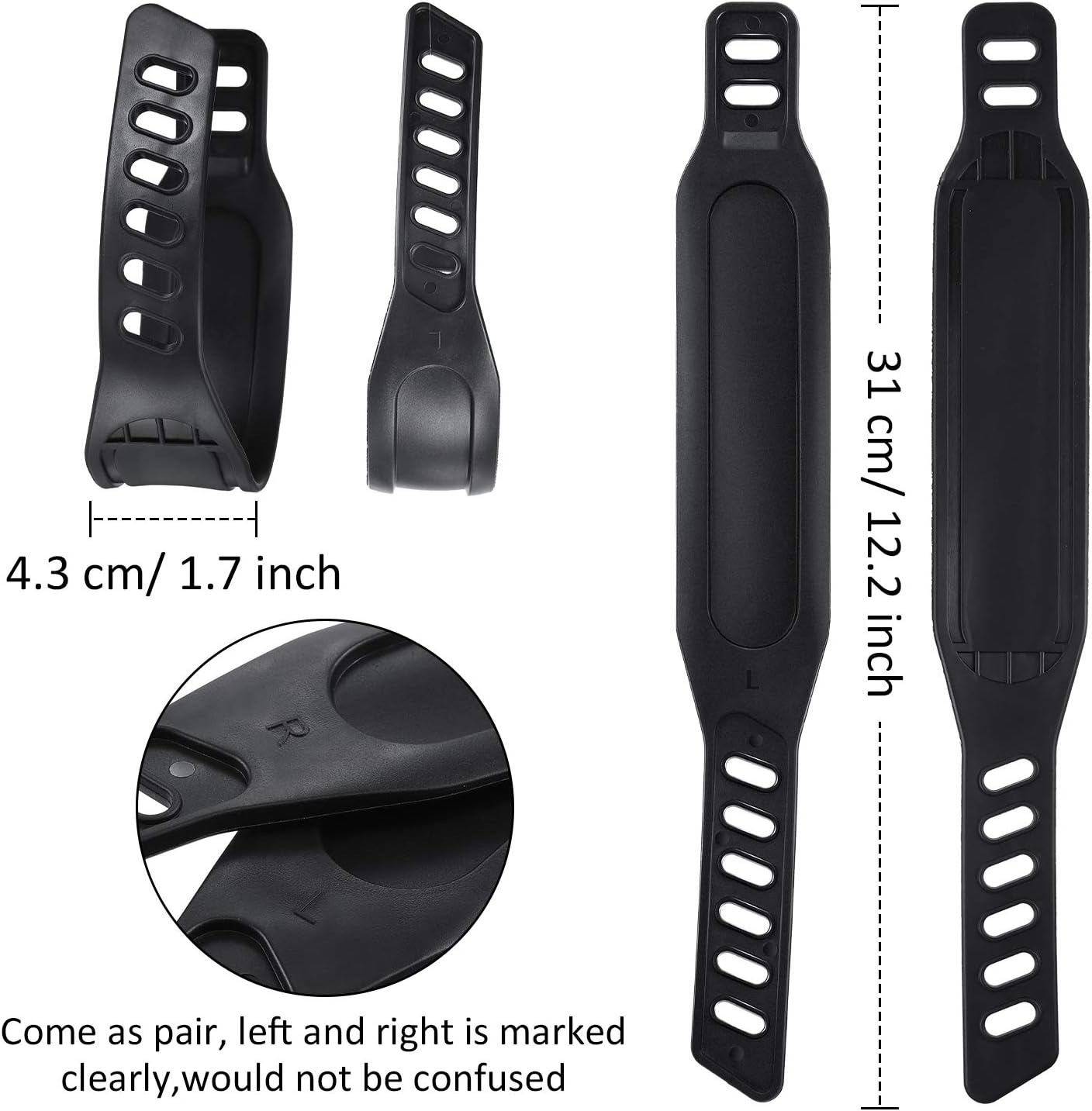 2 Pairs Universal Pedal Straps 1.7 x 12 Inch I568