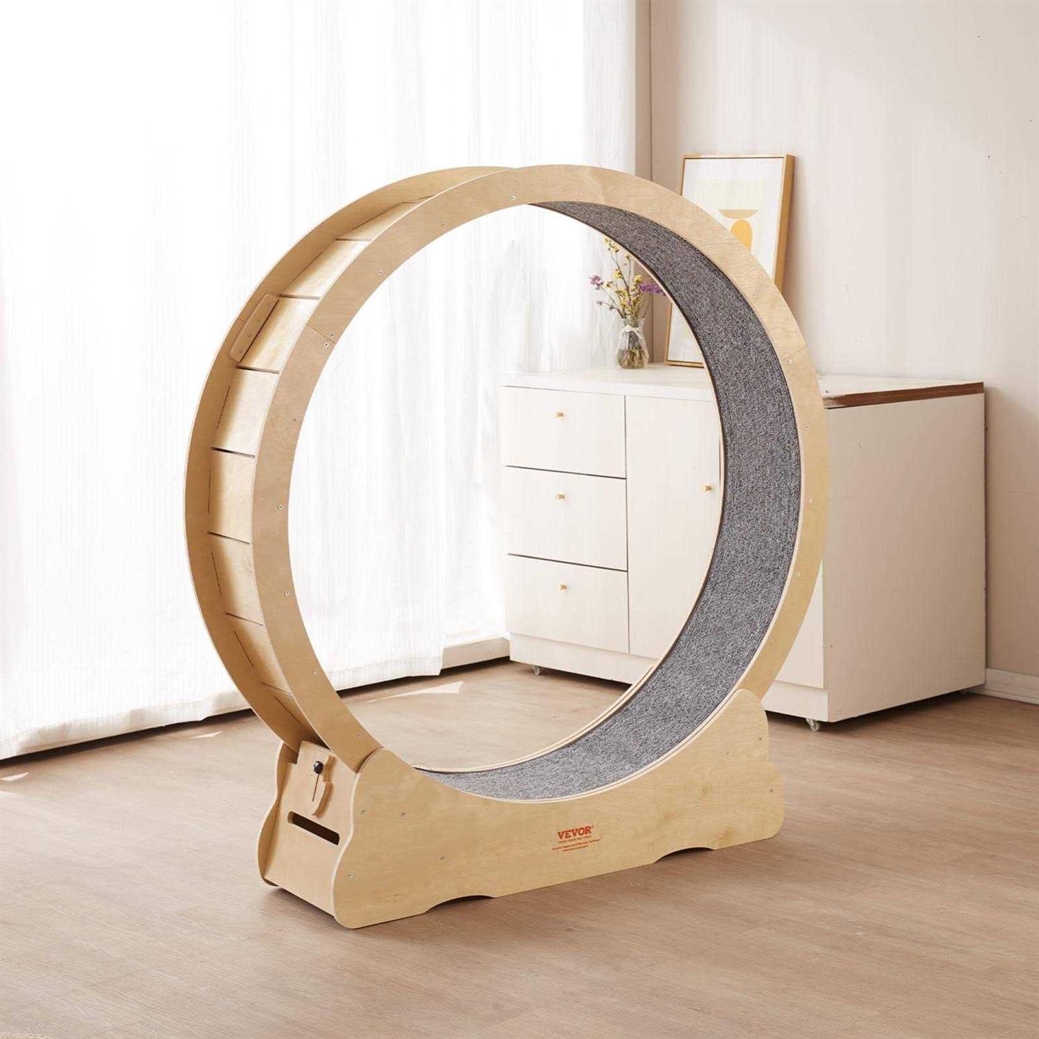 Large Cat Exercise Wheel with Detachable Carpet and Cat Teaser A334