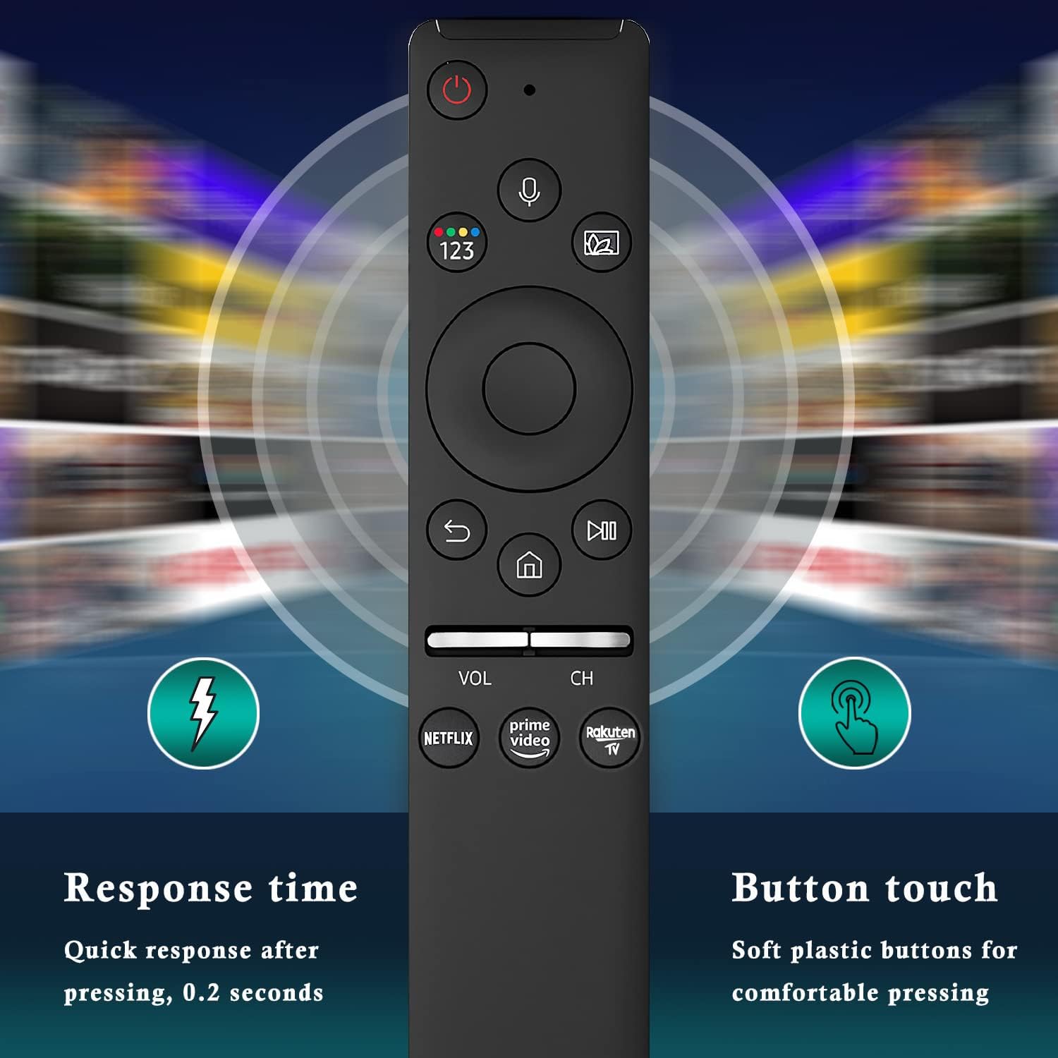 Remote Control for Samsung Smart TV with Voice and Netflix, Prime Video Buttons O946214