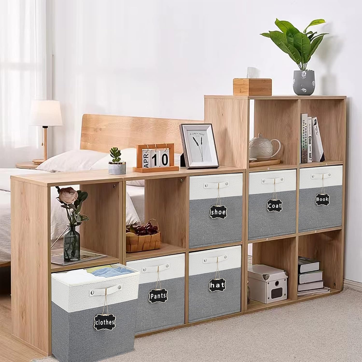 11x11 Fabric Storage Cubes with Cotton Handles O475338