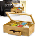 Bamboo Wooden Tea Box Organizer Storage with Drawer (8 Compartments) Y637126