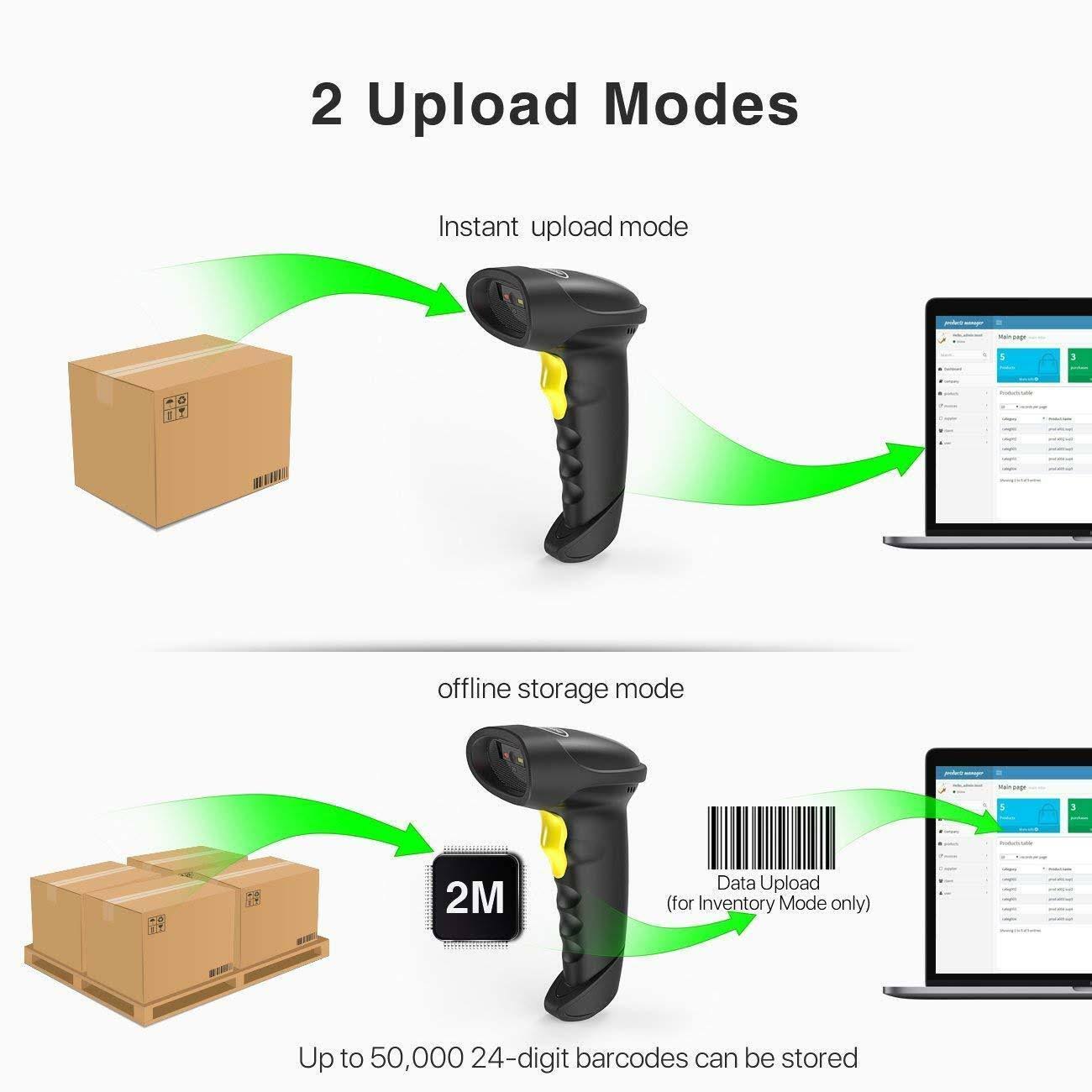 Black Wireless Bluetooth Barcode Scanner A48778