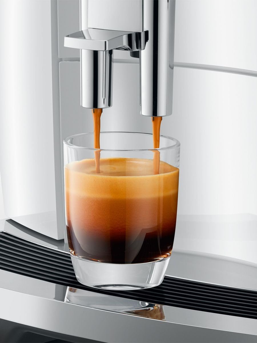 Piano White Automatic Espresso Machine with Glass Milk Container and Coffee Canister with Measuring Spoon P873588