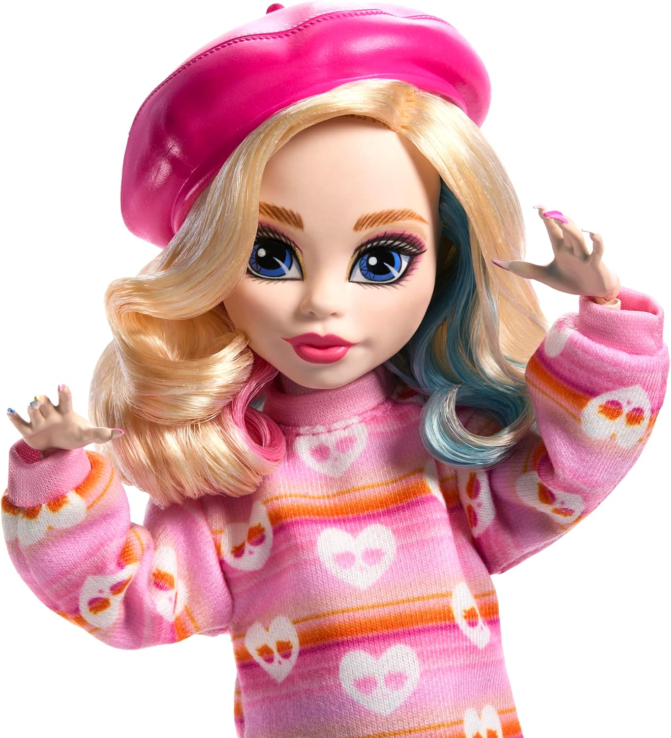 Pink Doll with Beret and Backpack E71164