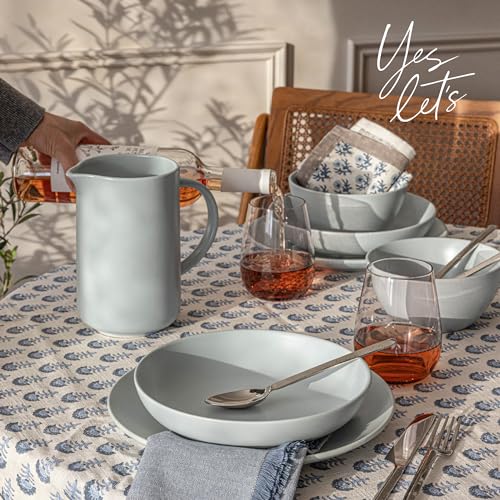 16-Piece Stoneware Dinnerware Set with 4 Dinner Plates, 4 Salad Plates, 4 Cereal Bowls, 4 Dinner Bowls W49220