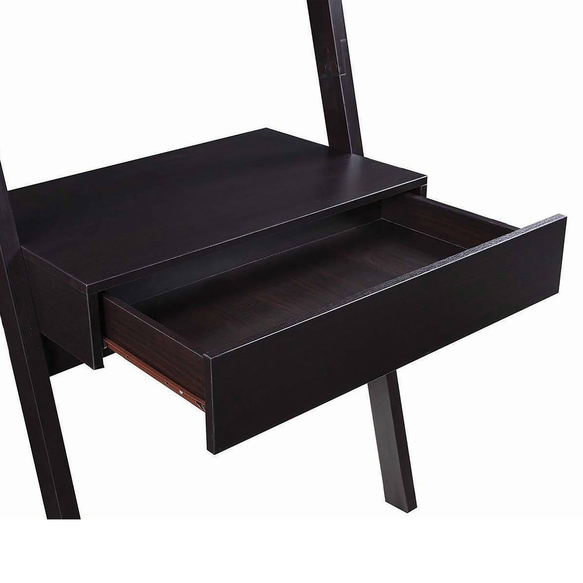 Cappuccino Ladder Desk with One Drawer O114