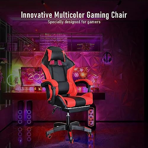 Red Ergonomic Gaming Chair with Footrest U412090