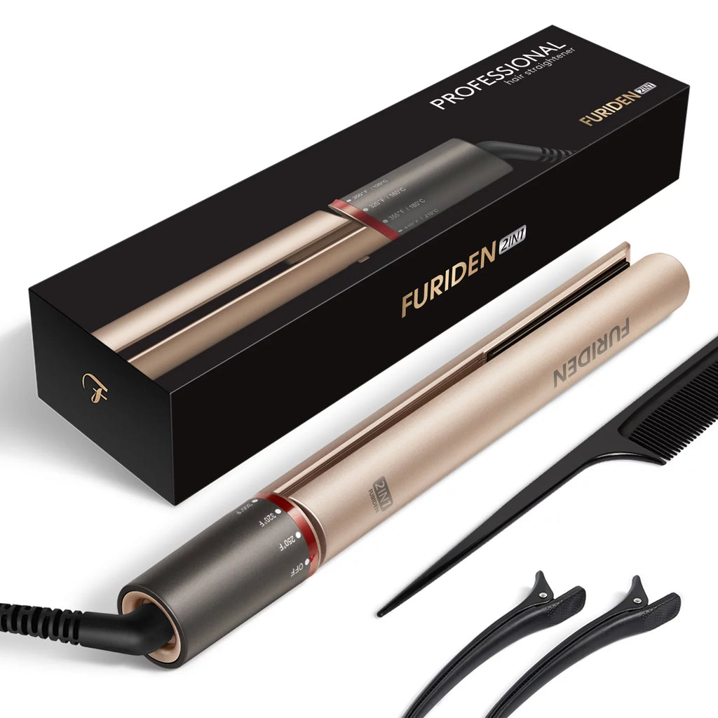 Professional Salon Quality Hair Straightener and Curler 2 in 1 Flat Iron G858
