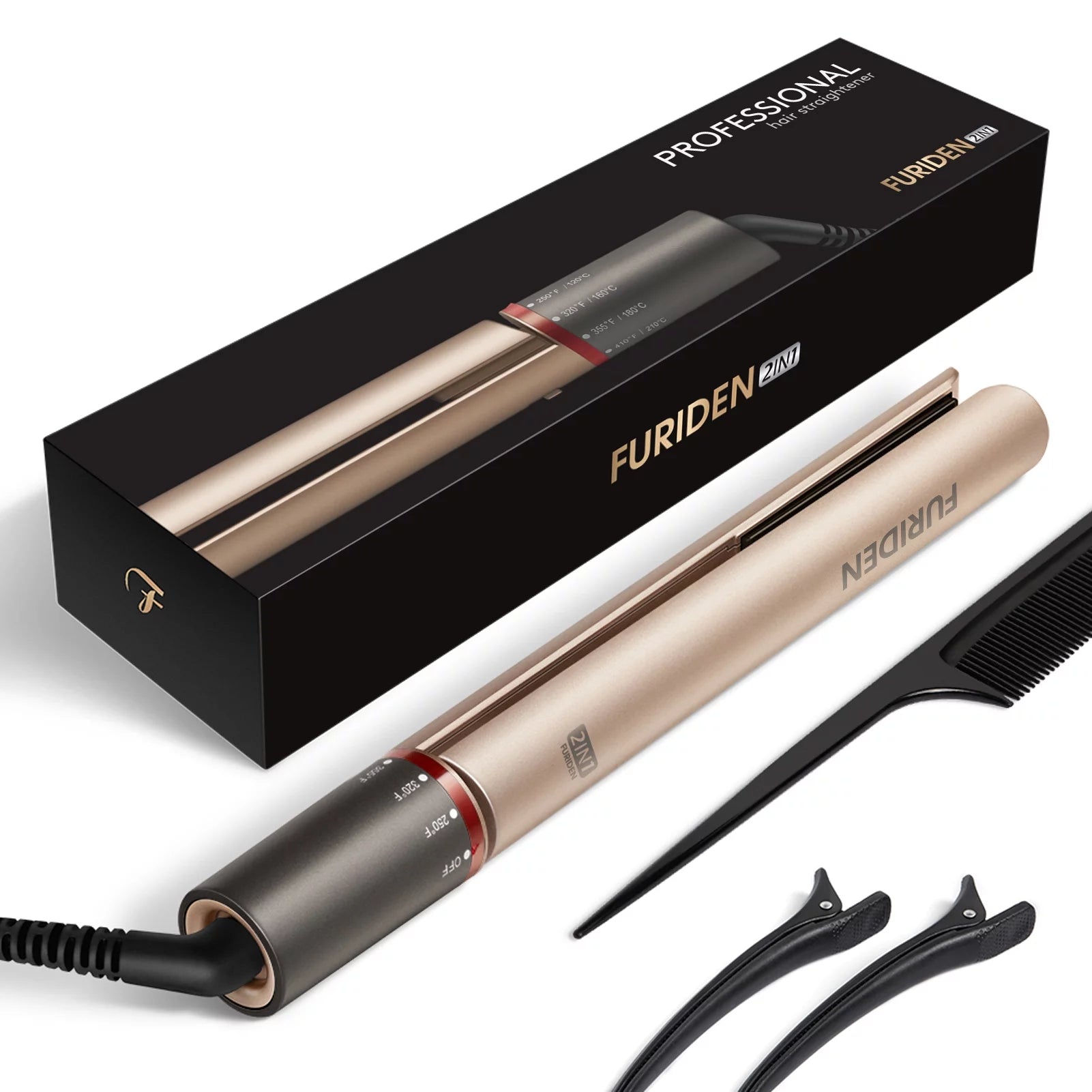 Professional Salon Quality Hair Straightener and Curler 2 in 1 Flat Iron G858