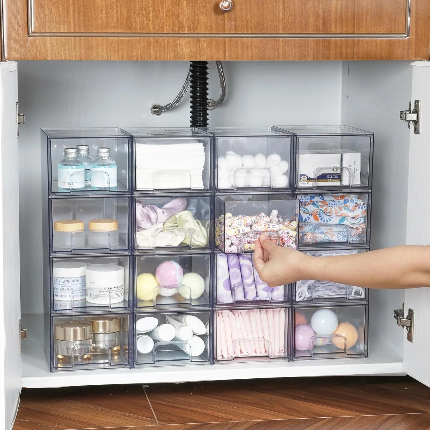 4 Pack Stackable Acrylic Storage Drawers A777408