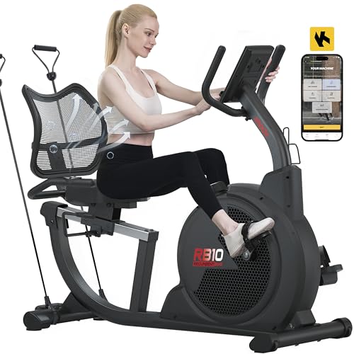 Magnetic Recumbent Exercise Bike with LCD Monitor and Large Seat Cushion L80787