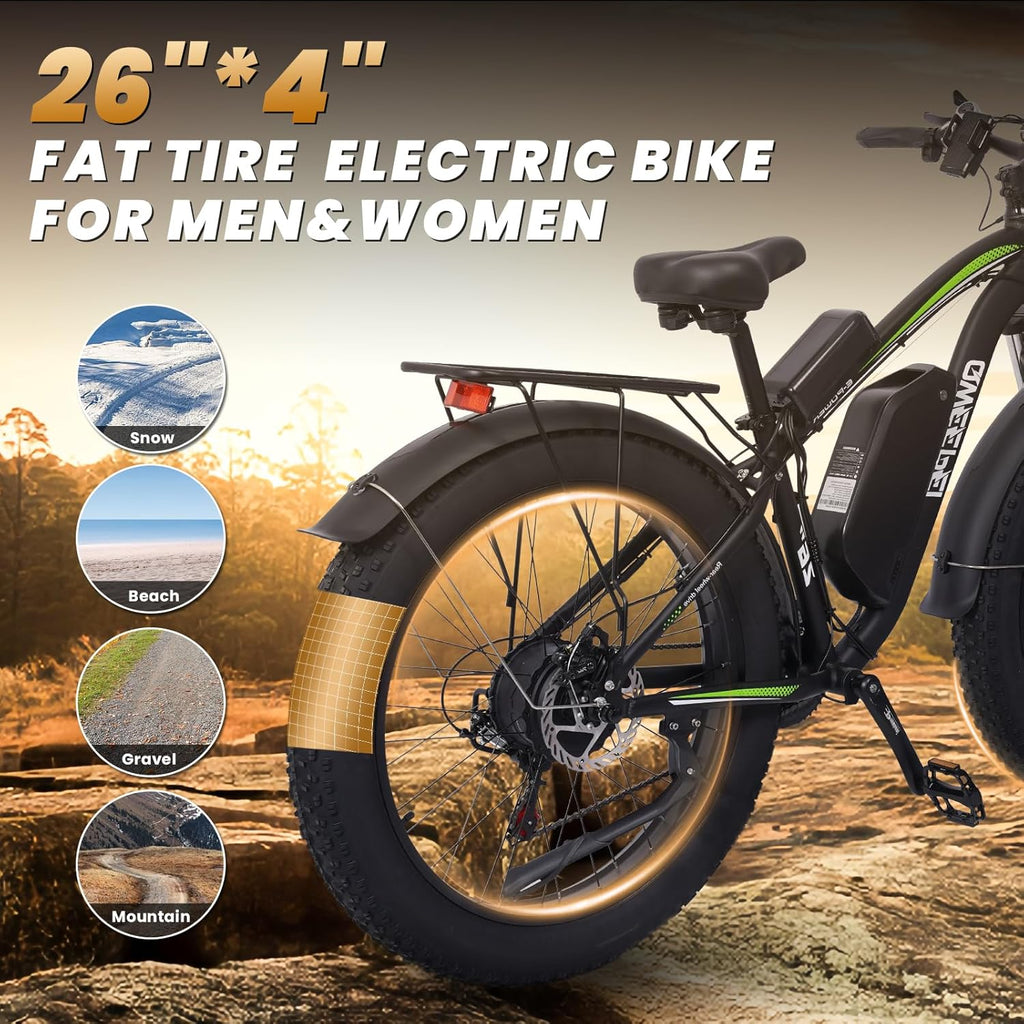 Electric Bike 1000W Brushless Motor 34MPH 17.5AH 840WH Battery 70 Miles 21-Speed Gears N90066