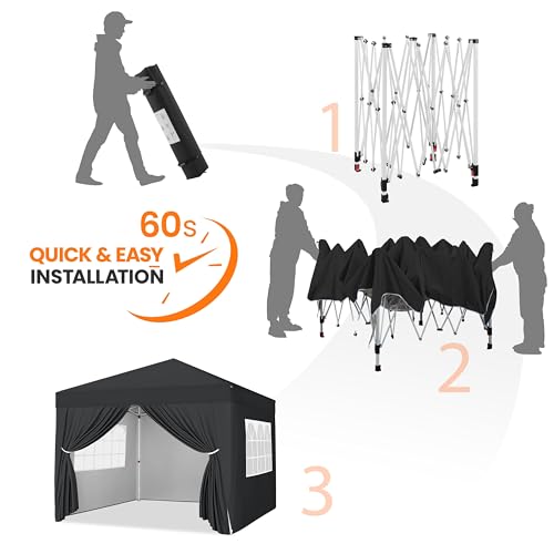 10x10 Pop Up Canopy with 4 Removable Sidewalls, White W765