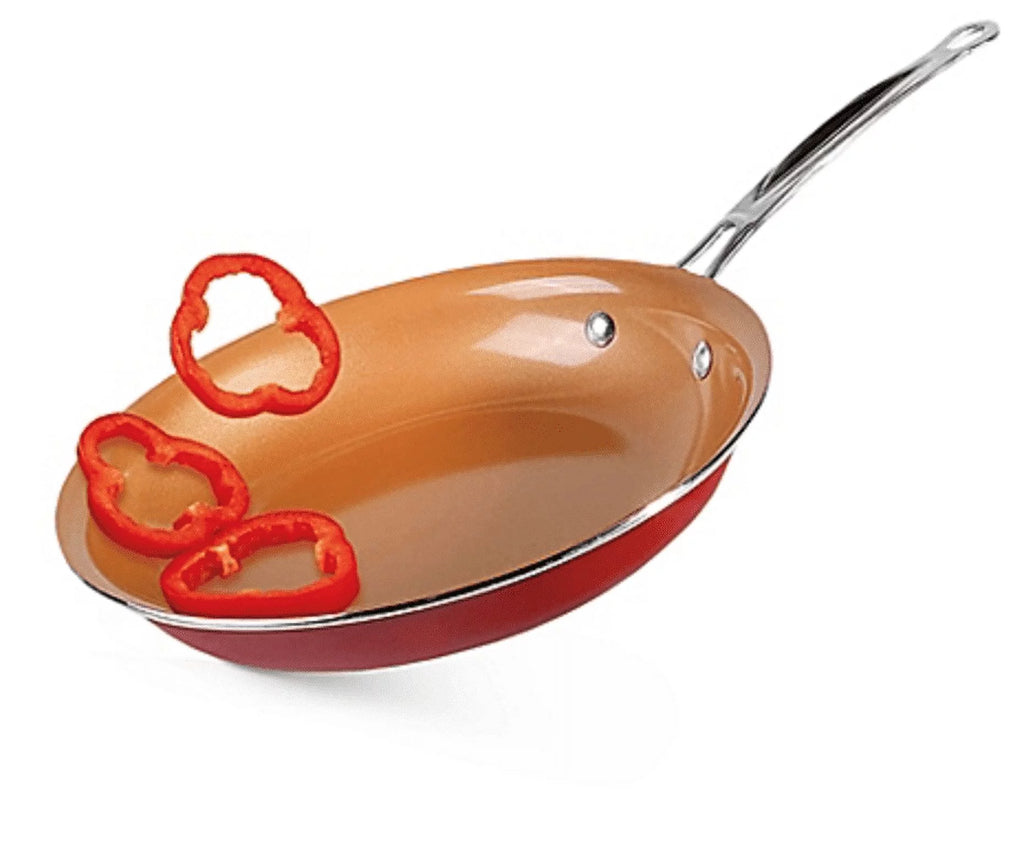 12" Red Copper Fry Pan O748