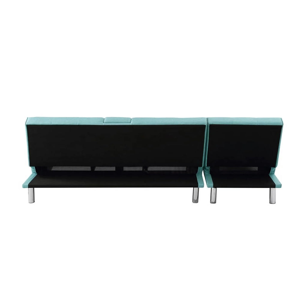 Sky Blue Fabric Upholstery Convertible Sofa Q5821