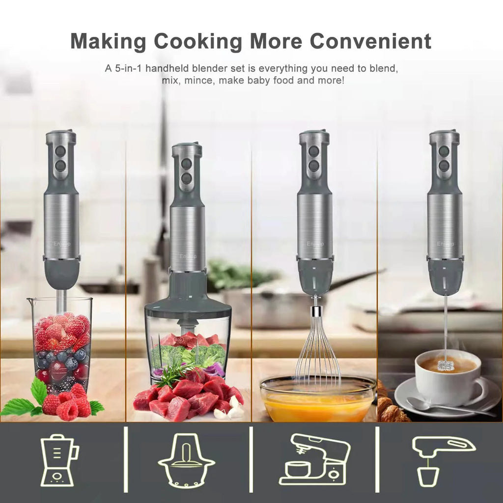 5-in-1 Multifunctional Handheld Stick Blender with Whisk P56140