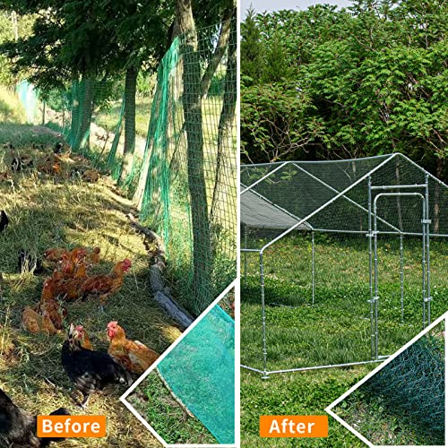 Large Metal Chicken Coop Walk-in Chicken Run with Waterproof Cover Anti-UV Spire Shaped Cage (13.1’L x 9.8’W x 6.5’H) I878