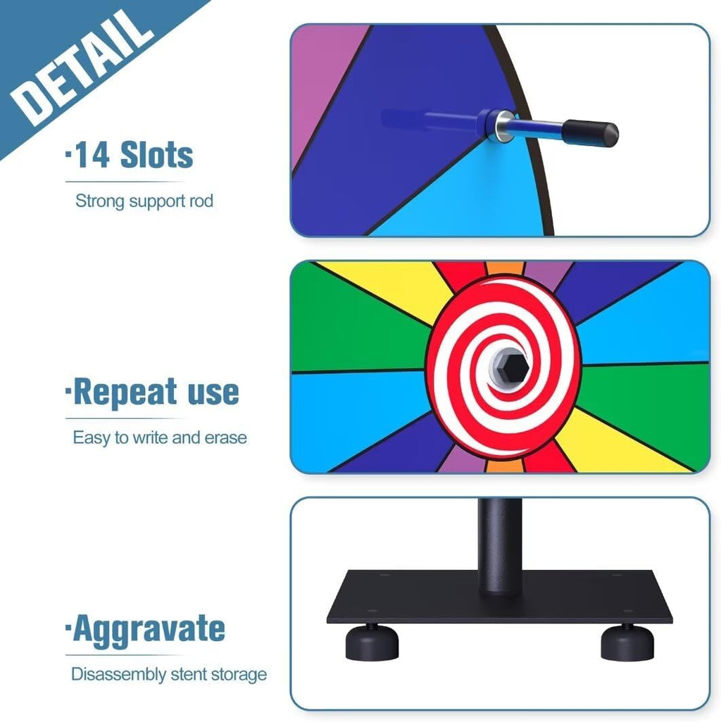 14 Slot Heavy Duty Spinning Prize Wheel with Base F667049