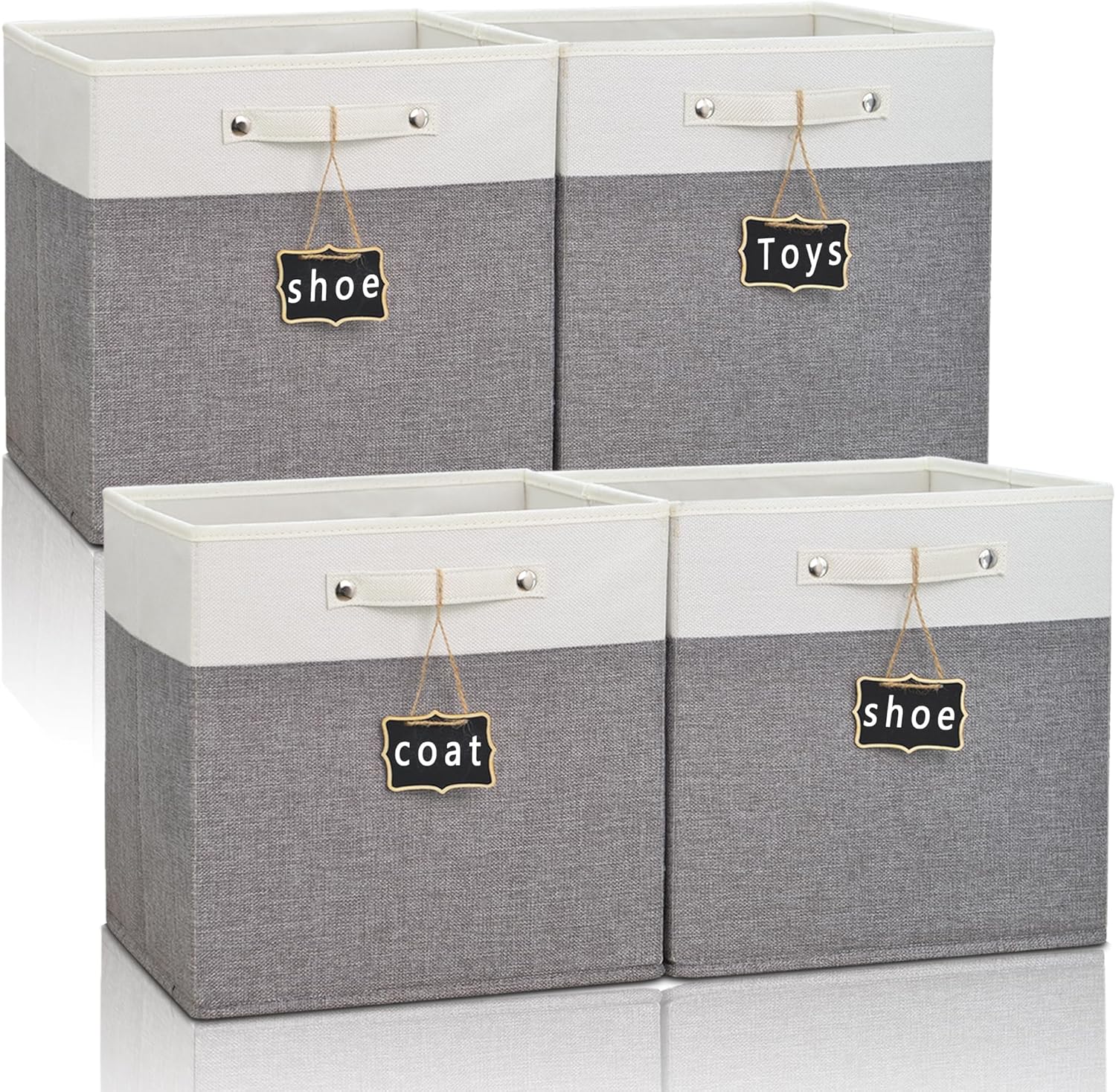 11x11 Fabric Storage Cubes with Cotton Handles O475338