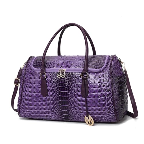 Black Vegan Leather Duffle Bag U8786