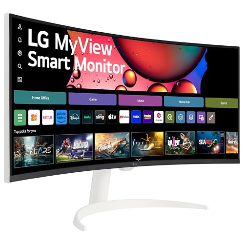 34 inch Smart Curved Monitor QHD 1440p UltraWide Screen White U140