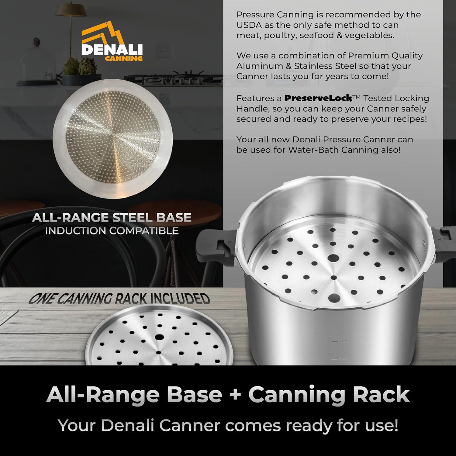 23 Quart Pressure Canner & Cooker Aluminum & Stainless Steel L89687