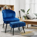 Velvet Accent Chair Set of 2 with Metal Legs F21480