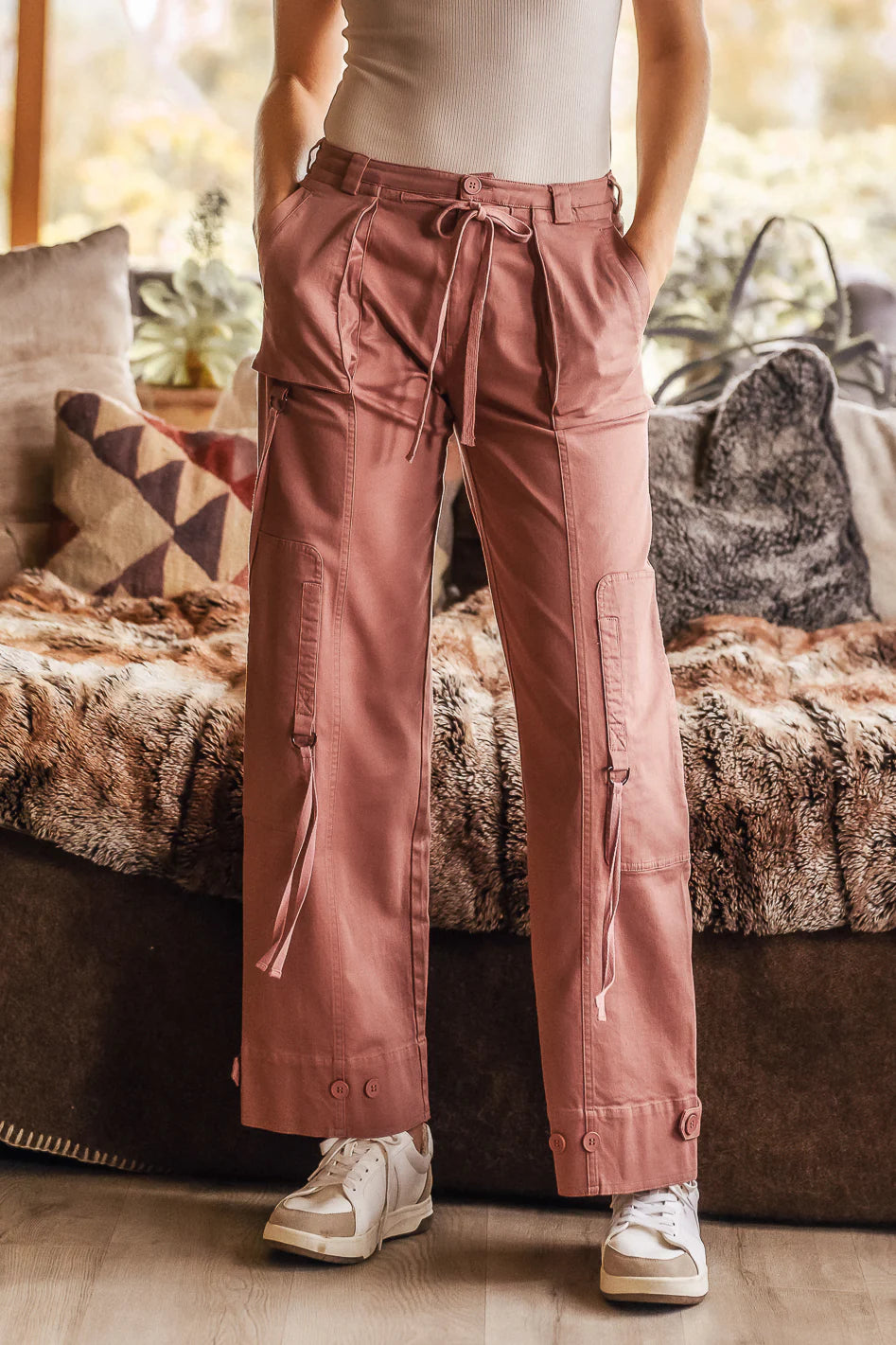 Mauve Cargo Pants Z3268