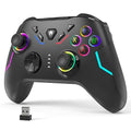 Wireless PC Gaming Controller with 9 Color LED Light, Turbo Function, Adjustable Vibration & Headphone Jack (2.4G) N283