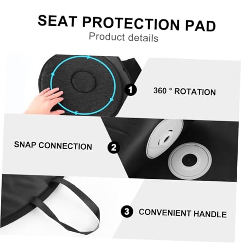 360° Rotating Seat Cushion Non Slip Swivel Seat Cushion Pad C-Black Z660