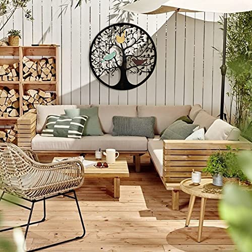 Metal Wall Art Tree of Life Wall Decor 23inch Family Tree Metal Wall Hanging (black) C83920