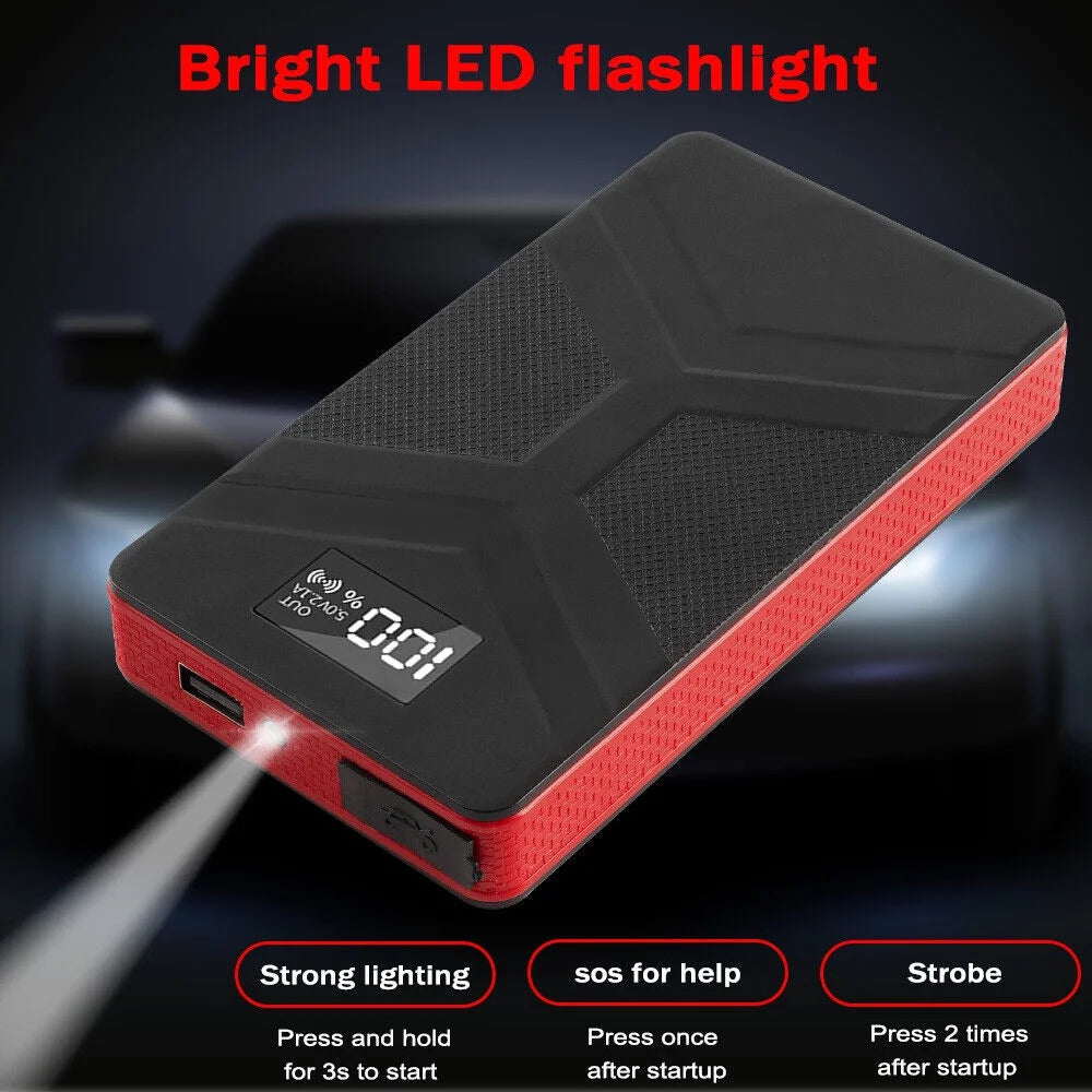 20000mAh Portable Car Battery Jump Starter with LED Light Black G105636