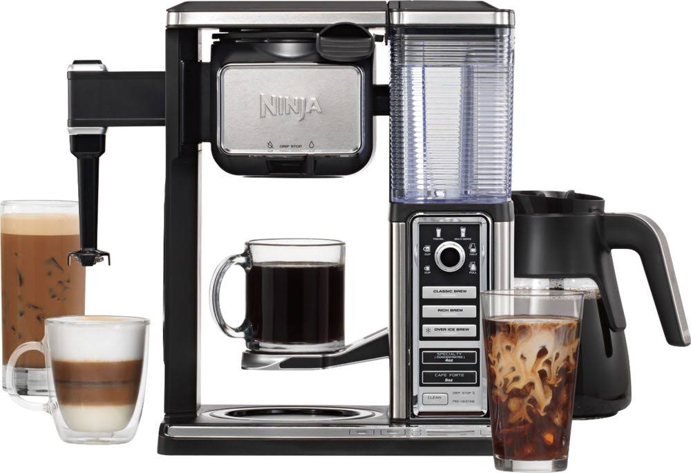 10-Cup Black Stainless Coffee Brewer with Glass Carafe A5603