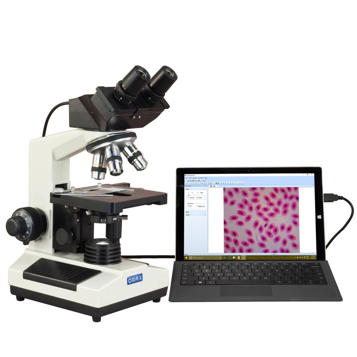 40X-2000X Digital Binocular Phase Contrast Compound Microscope with Built-in 3.0MP USB B946