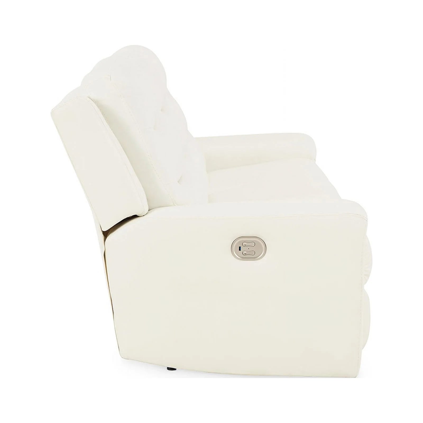 White Faux Leather Power Reclining Sofa A92553