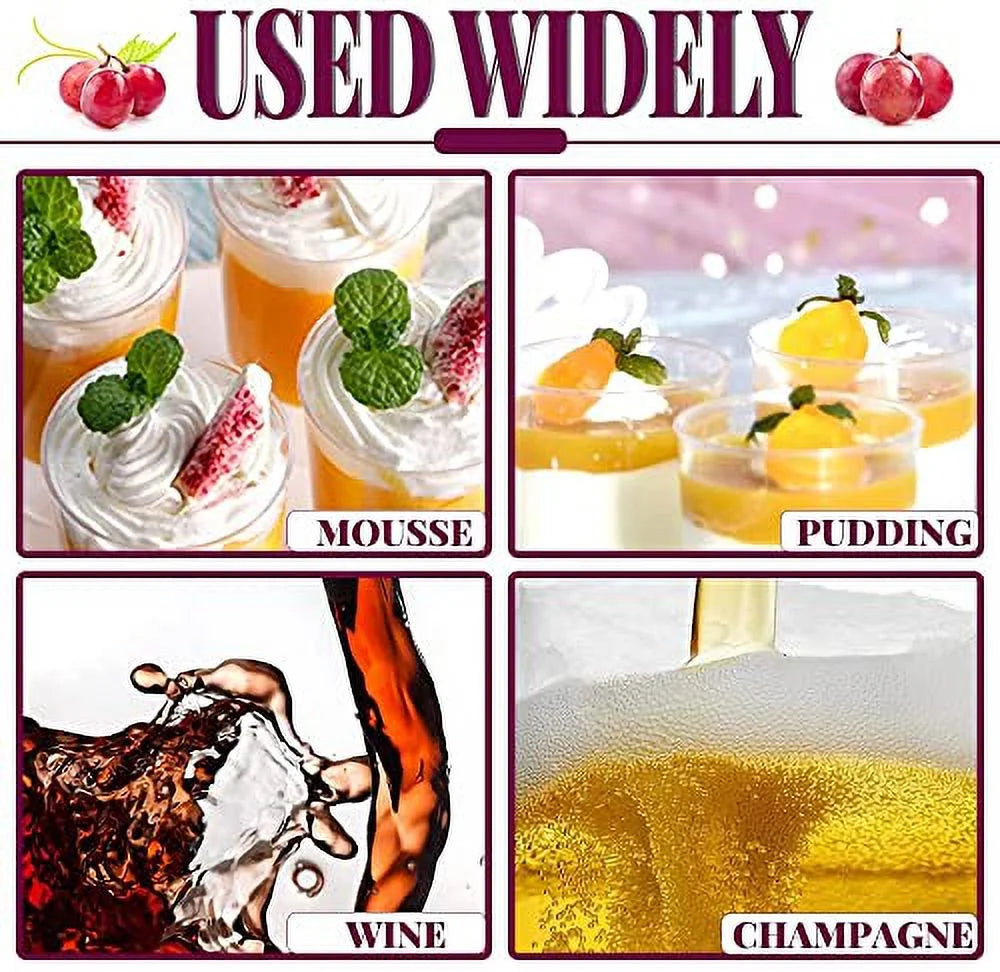 50 Pcs Clear Plastic Wine Glasses P8290