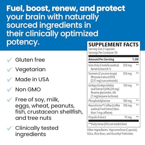 60 Capsules Memory & Focus Supplement K51727