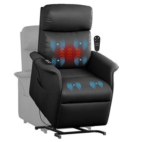 Black Electric Power Lift Recliner Chair with Massage and Heating V151841