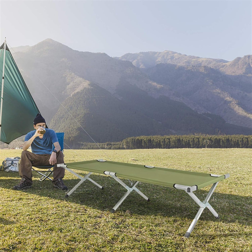 Army Green Portable Foldable Camping Cot with Carrying Bag L8289