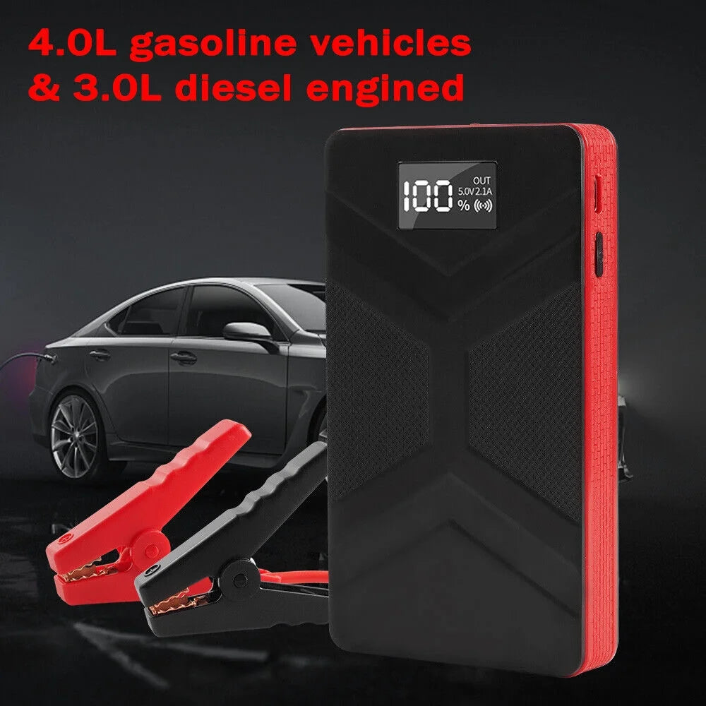 20000mAh Portable Car Battery Jump Starter with LED Light Black G105636