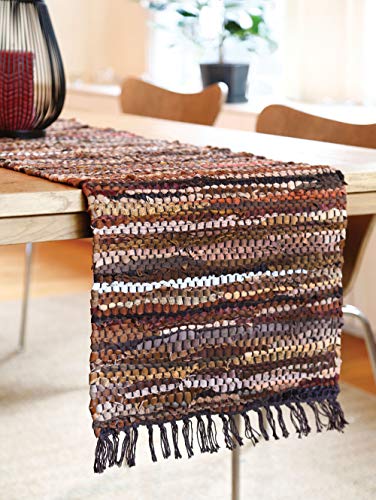 Brown Leather Table Runner, 13 x 78 inches U32394