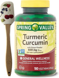 Turmeric Curcumin with Ginger Powder Dietary Supplement, 500 mg, 180 Count G460